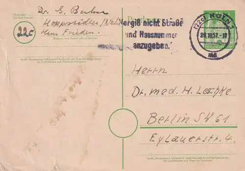 All. Bes. Bizone 1949 Nr 49 Brief