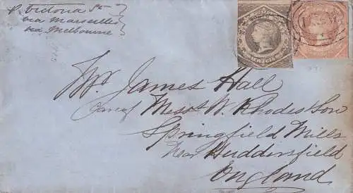 Australien Neusüdwales 1859 Nr 17+19 Brief