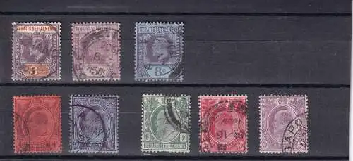 Straits Settlements 1902-1911 LOT FREIMARKEN KEVII GESTEMPELT