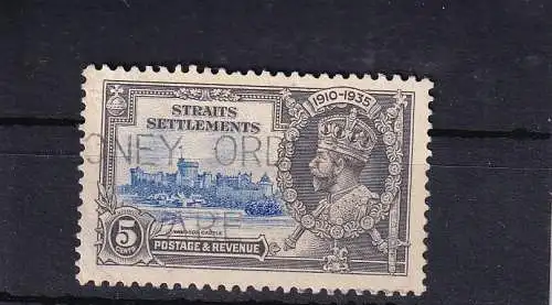 Straits Settlements 1935 THRONJUBILÄUM KGV 5c GESTEMPELT