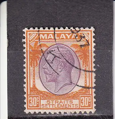 Straits Settlements 1936 FREIMARKEN KGV  30  c GESTEMPELT