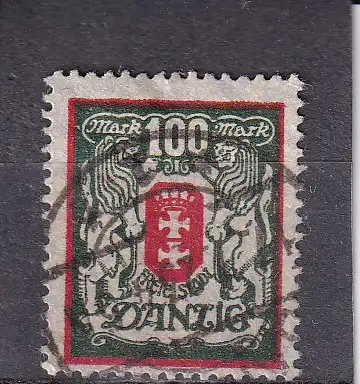DANZIG 1922 Freimarken 100 M/ Mi 128 X  gestempelt
