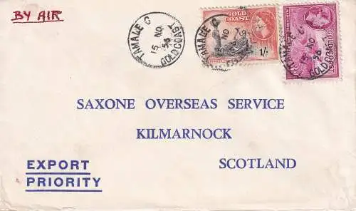 Goldküste 1956 Nr 143+146 Brief