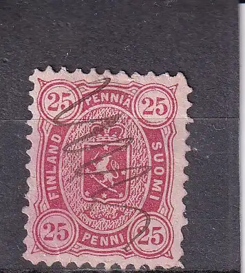 FINNLAND  1875 25 P/ Mi 17A (gez11) GEBRAUCHT/ TINTENENTWERTUNG