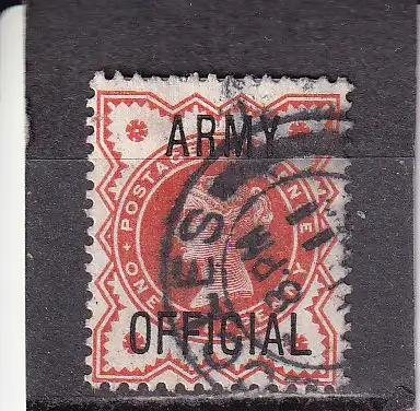 Großbritannien 1896 QV  1/2d ARMY OFFICIAL/ Mi DIENST 7 gestempelt
