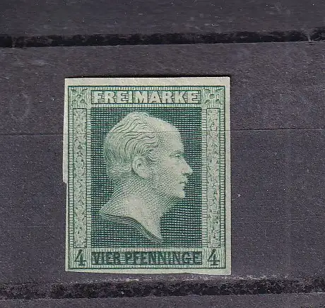 PREUSSEN 1864 4 Pfg./ Mi 5 NEUDRUCK I (OHNE WASSERZEICHEN) KW 500€
