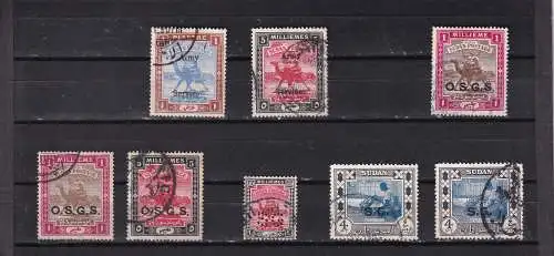 SUDAN 1903/1951 DIENSTMARKEN  ARMY, SERVICE, SG und OSGS LOT GESTEMPELT