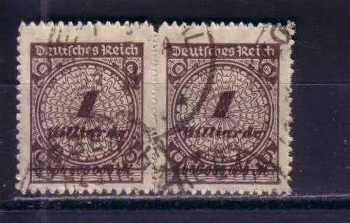 DEUTSCHES REICH 1923 KORBDECKEL 1 Mrd M/ Mi 325B PAAR GESTEMPELT DURCHSTRICHEN, GEPRÜFT KURZE 