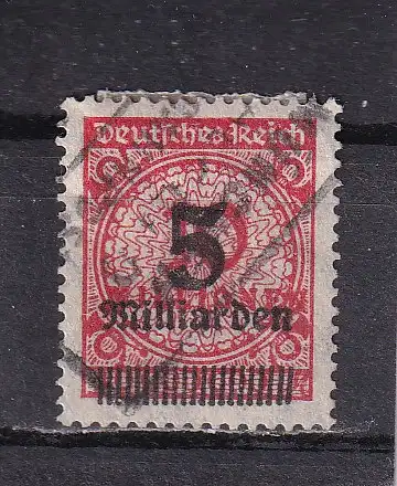 DEUTSCHES REICH 1923 KORBDECKEL 5 Mrd auf 10 Mio M/ Mi 334A GESTEMPELT MÜNCHEN BAHNPOST
