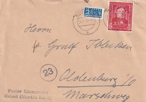 Bundesrep. Deutschland Nur Hauptgebiet 1949 Nr 119 Brief