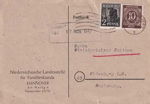 All. Bes. Gem.-Ausg. 1947 Nr 918+943 Brief