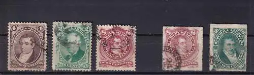 ARGENTINIEN 1870/78 LOT FREIMAKREN GESTEMPELT