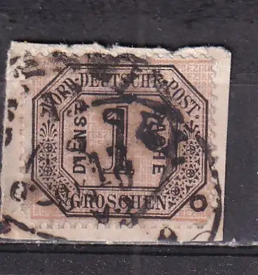  Thurn und Taxis Nachverwendung: NORDDT. BUND 1870 DIENST 1 G/ Mi D 4  Stempel CASSEL
