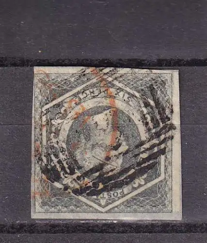 NEUSÜDWALES  QV 6d/ Mi 17 NUMMERNSTEMPEL 8/ HARTLEY (RRR)