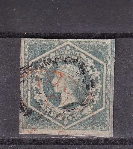 NEUSÜDWALES  QV 6d/ Mi 17 NUMMERNSTEMPEL 33/ MERULLAN (RRR)