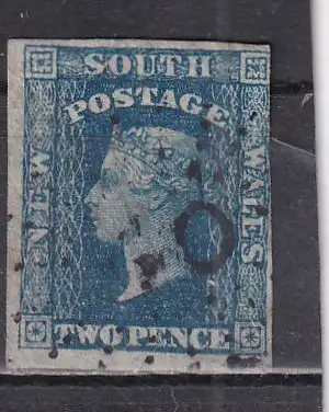 NEUSÜDWALES  QV 2d/ Mi 14 NUMMERNSTEMPEL 40/ BOMBOLA