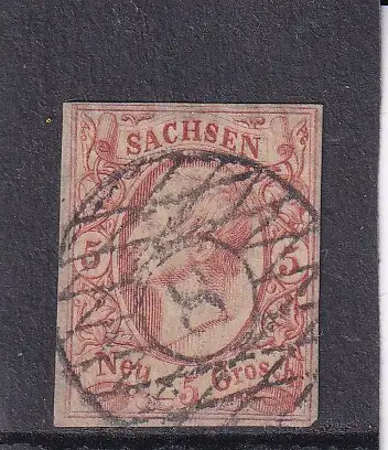 SACHSEN 1856 JOHANN 5 Ngr/ Mi 12 ideal GESTEMPELT NS 8/ CHEMNITZ