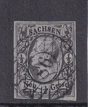 SACHSEN 1855 JOHANN 1/2 Ngr/ Mi 8 NUMMERNSTEMPEL 86/ ALTENBERG