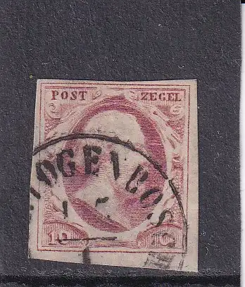 NIEDERLANDE 1852 10 C/ Mi 2 HALFRONDSTEMPEL s'HERTOGENBOSCH (TYP A)