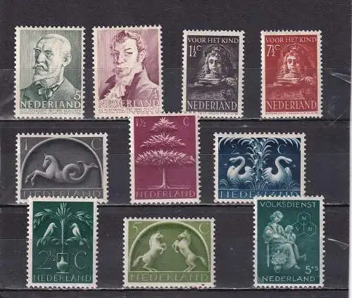 NIEDERLANDE 1941/1944 LOT MARKEN GEFALZT ex Mi 395-425