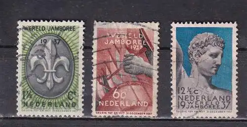 NIEDERLANDE 1937 PFADFINDER Mi 301-303 SATZ GESTEMPELT