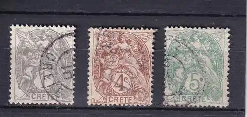 KRETA / FRANZÖSISCHE POST 1902  ex 1-4c/ex  Mi 1-4 o