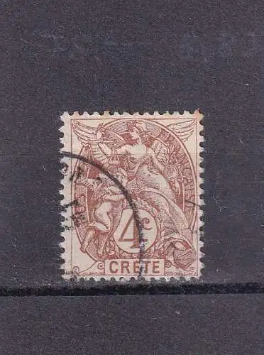 KRETA / FRANZÖSISCHE POST 1902  4c/  Mi 4 o