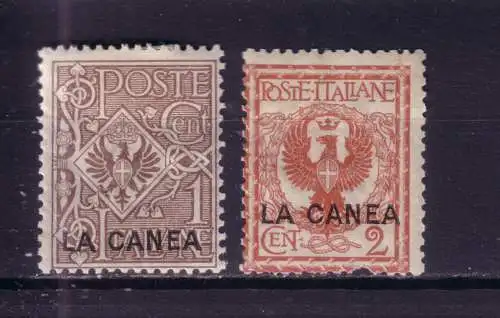 ITALIENISCHE AUSLANDSPOSTÄMTER KRETA/ LA CANEA 1906 Mi 3-4  GEFALZT/*