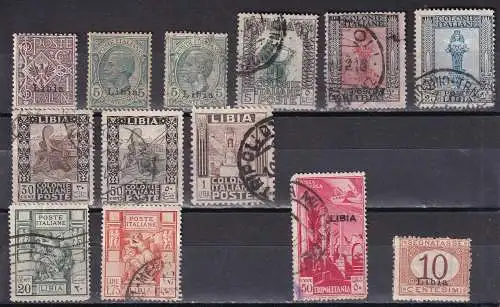 LIBIA LIBYEN  1912/1936 LOTGESTEMPELT/ GEFALZT */o