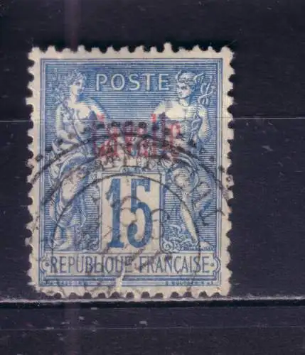 GRIECHENLAND KAVALA / französ. Post 1893 15 C Mi 5 o / GESTEMPELT