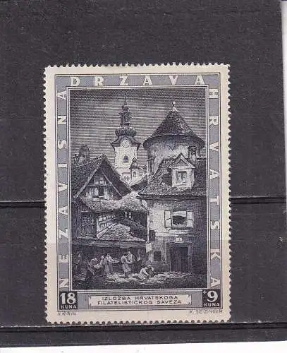KROATIEN 1943 Philatel. Ausstellung 18K gefalzt