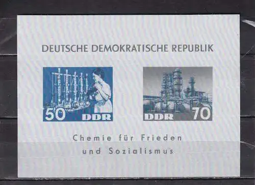 DDR 1963 Dederon/ Mi Block 18 (*) ohne Gummi 
