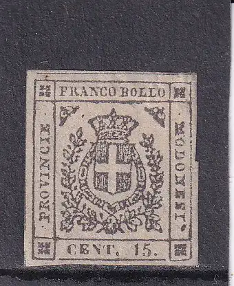 Alt-Italien  MODENA 1859 15 C/ Mi 8 ungebraucht, Teilgummi