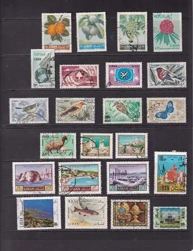 Libanon ca. 1960-1990 kleines LOT FREIMARKEN GESTEMPELT 