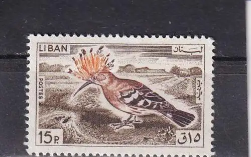 Libanon 1965 Wiedehopf 15 P postfrisch/ **