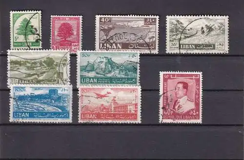 Libanon 1950er Jahre Lot Freimarken gestempelt