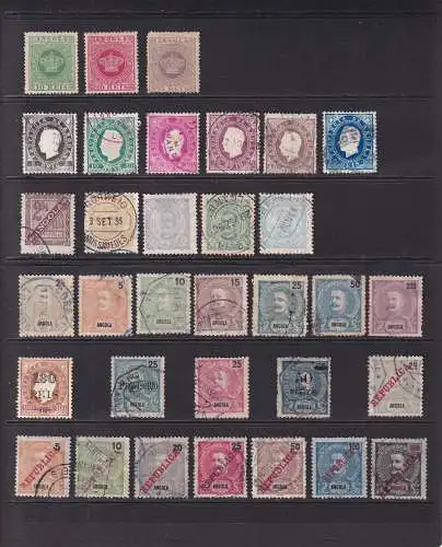 ANGOLA (Portugiesische Kolonie) 1881/1972 LOT Krone bis Olympiade, meist gebraucht, 3 Scans 