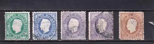 MOZAMBIQUE MOSAMBIK 1886/1894 LOT KÖNIG LUIZ  ex Mi 15-23 GESTEMPELT 