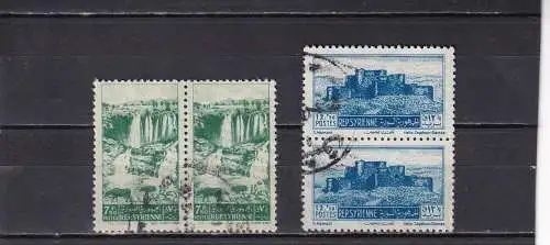 SYRIEN 1940er ANSICHTEN 7,5+12,5P je Paar gestempelt