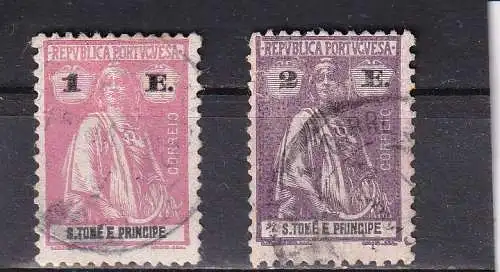 SAO TOME /  St. THOMAS 1922 CERES 1+2Esc/ Mi 256+258 gestempelt/ o 