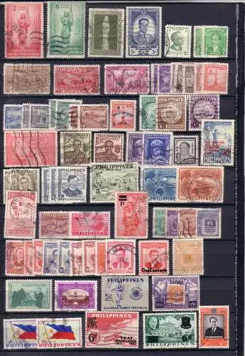 PHILIPPINES PHILIPPINEN 1946/1980 LOT GESTEMPELT 4 BILDER