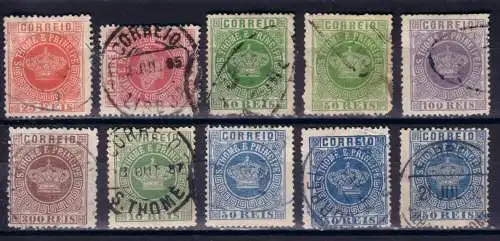SAO TOME /  St. THOMAS  1877/1884 LOT Freimarken Krone, Stempellot