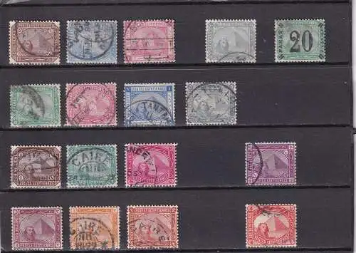 ÄGYPTEN 1879/ 1906 LOT SPHINX ex Mi 23-43 GESTEMPELT
