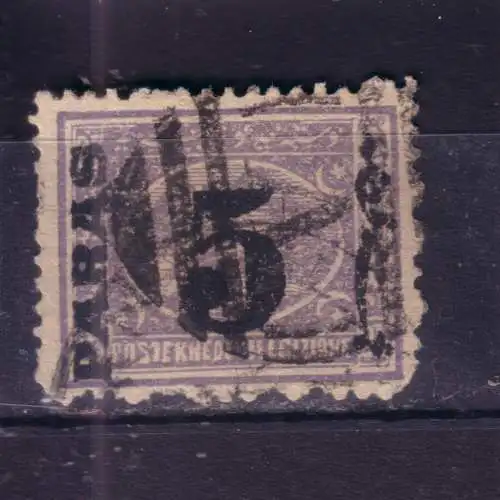 ÄGYPTEN 1879 5 P Aufdruck SPHINX/ Mi 21  GESTEMPELT Nummernstempel
