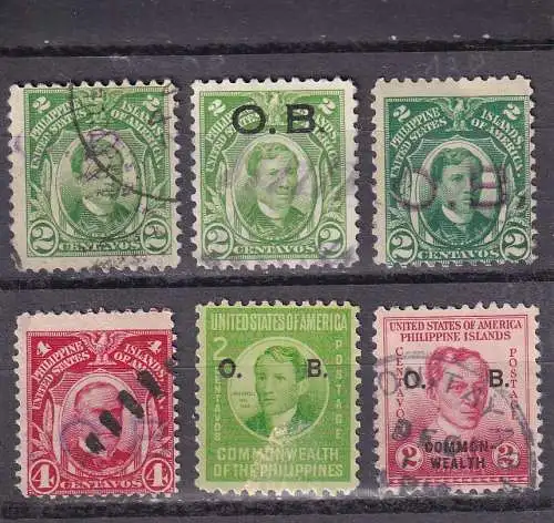 PHILIPPINEN (USA)  1920/1946 LOT DIENSTMARKEN GESTEMPELT