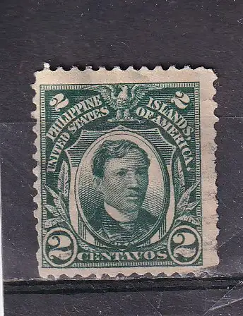 PHILIPPINEN (USA)  1911 2 c RIZAL/ Mi 259 breite Ränder GESTEMPELT 