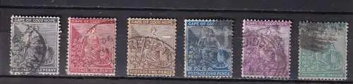  KAP DER GUTEN HOFFNUNG 1884 HOPE 1/2d-1/-/ Mi 31-36 sauber GESTEMPELT 