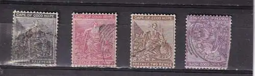 KAP DER GUTEN HOFFNUNG 1882 HOPE 1/2-2d/ Mi 23-25 (WZ CA) GESTEMPELT