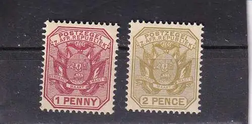 TRANSVAAL/ ZAR 1894 Wappen 1-2d/ Mi 36-37  POSTFRISCH/ **