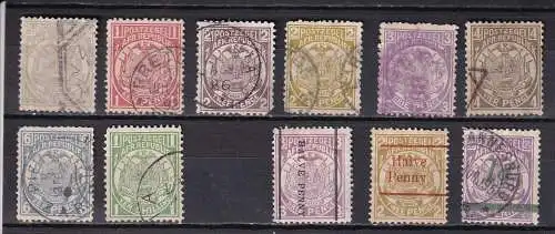 TRANSVAAL 1885/1895 Lot Wappen ex  Mi 12-44 gestempelt